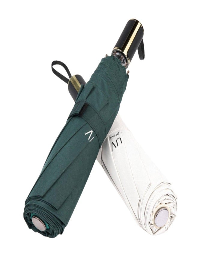Ameedarshan 3 Fold UV Sunshade & Rain Block Folding Umbrella, Pocket Fashion Outdoor Double Layer Umbrella with Cover, Perfect Umbrella for Men & Women,8-Ribs, (White) - Image 4